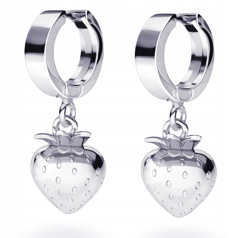 Ovoce Jahody Jahoda Stříbrné náušnice Pouta stříbro 925