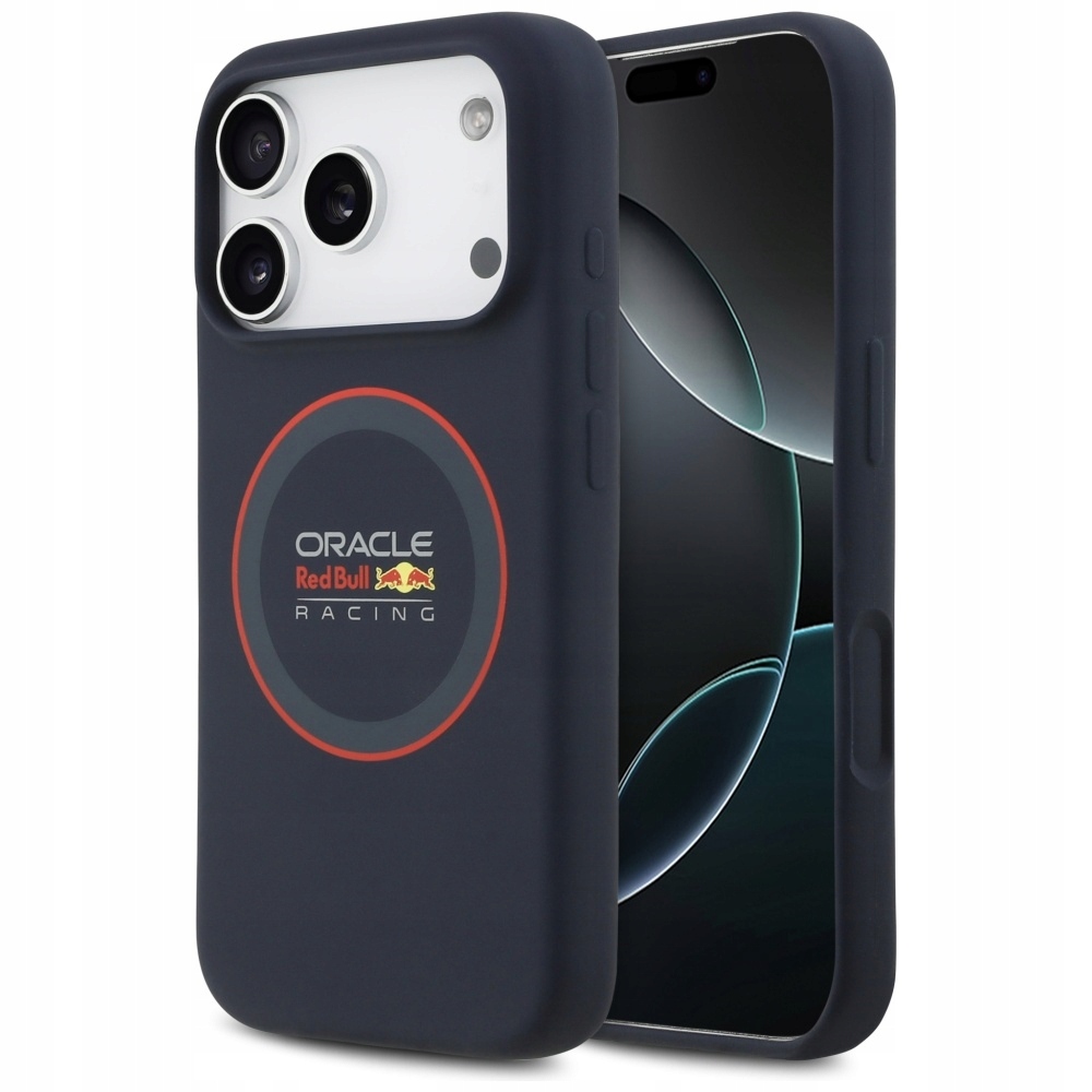 Pouzdro Red Bull Silicone Red Ring MagSafe pro iPhone 17 Pro, tmavě modré
