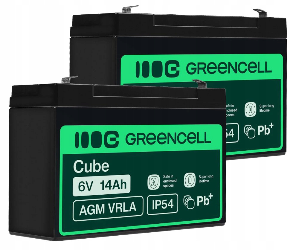 2X Akumulator 6V 14Ah Green Cell Agm Vrla Bezobsługowy Wagi Upsy Zabawki