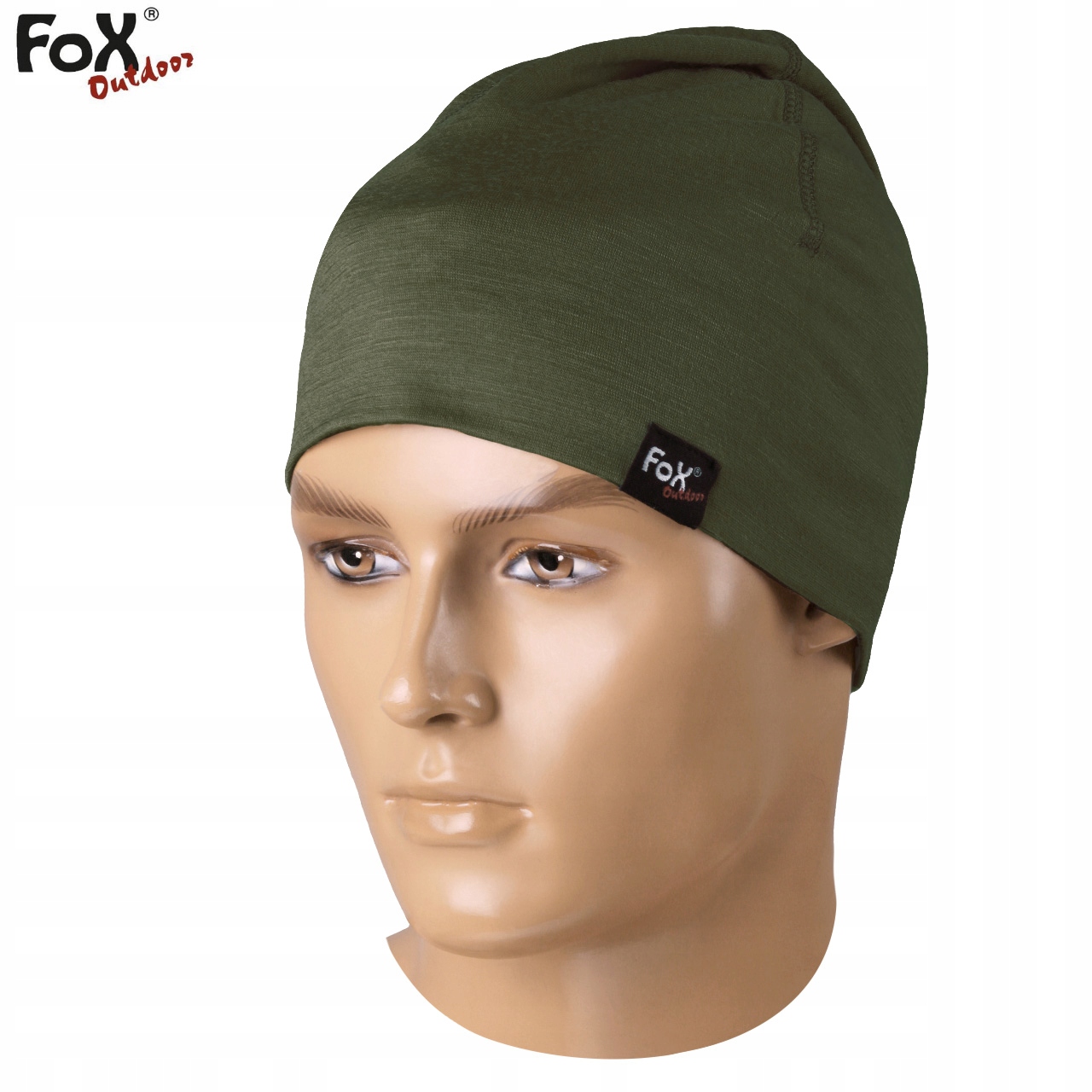 CZAPKA ZIMOWA TERMOAKTYWNA SPORTOWA MFH FOX 100% WEŁNA Z MERYNOSA OLIVE Rozmiar uniwersalny