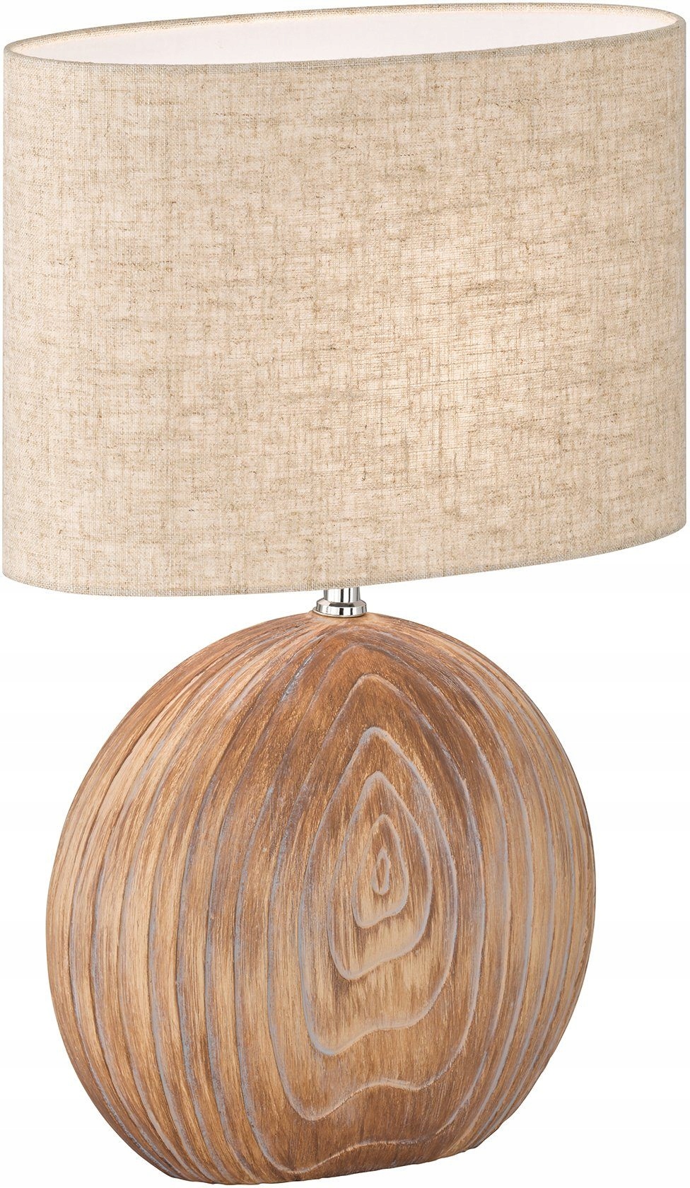Stolová lampa Tobse béžová/hnedá/drevo E27 53 cm Fischer & Honsel