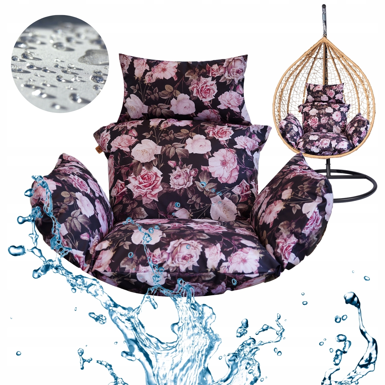 Polštář na zahradní houpačku Závěsné Křeslo kokon čapí hnízdo Blomster