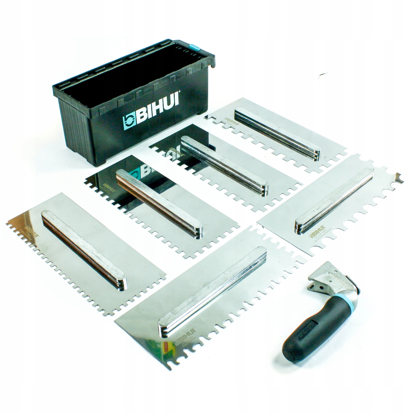 Bihui Sada Glazovacích Hřebenů 6x Zubnatá Špachtle Na Lepidlo Kufr