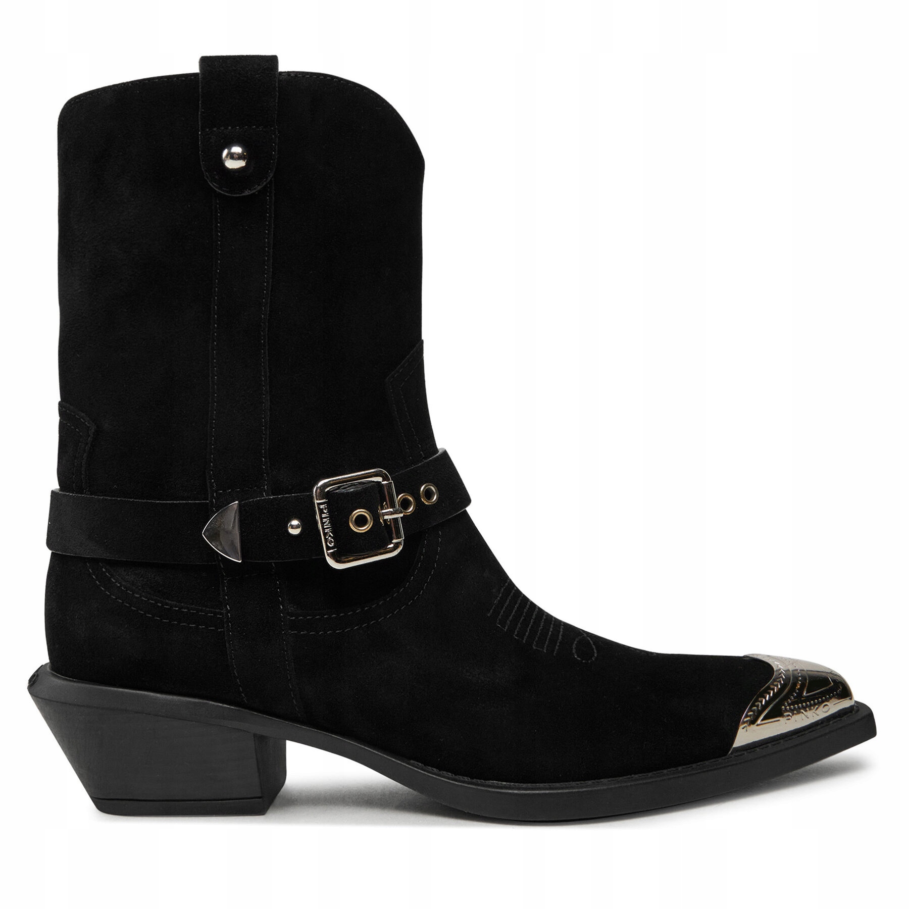Kowbojki skórzane damskie Pinko SD0197P002 czarny Shoes: 40