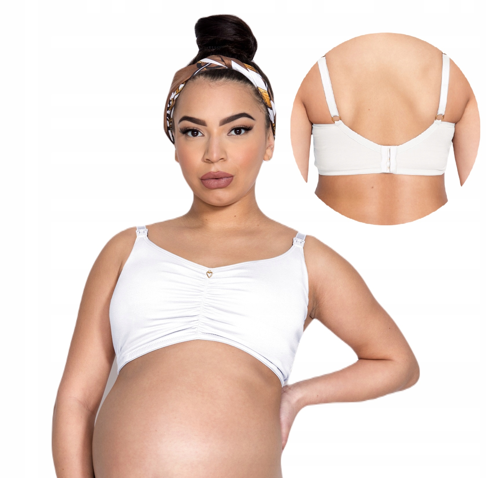 Mitex Mama Bra top ciążowy, do karmienia biel 90D