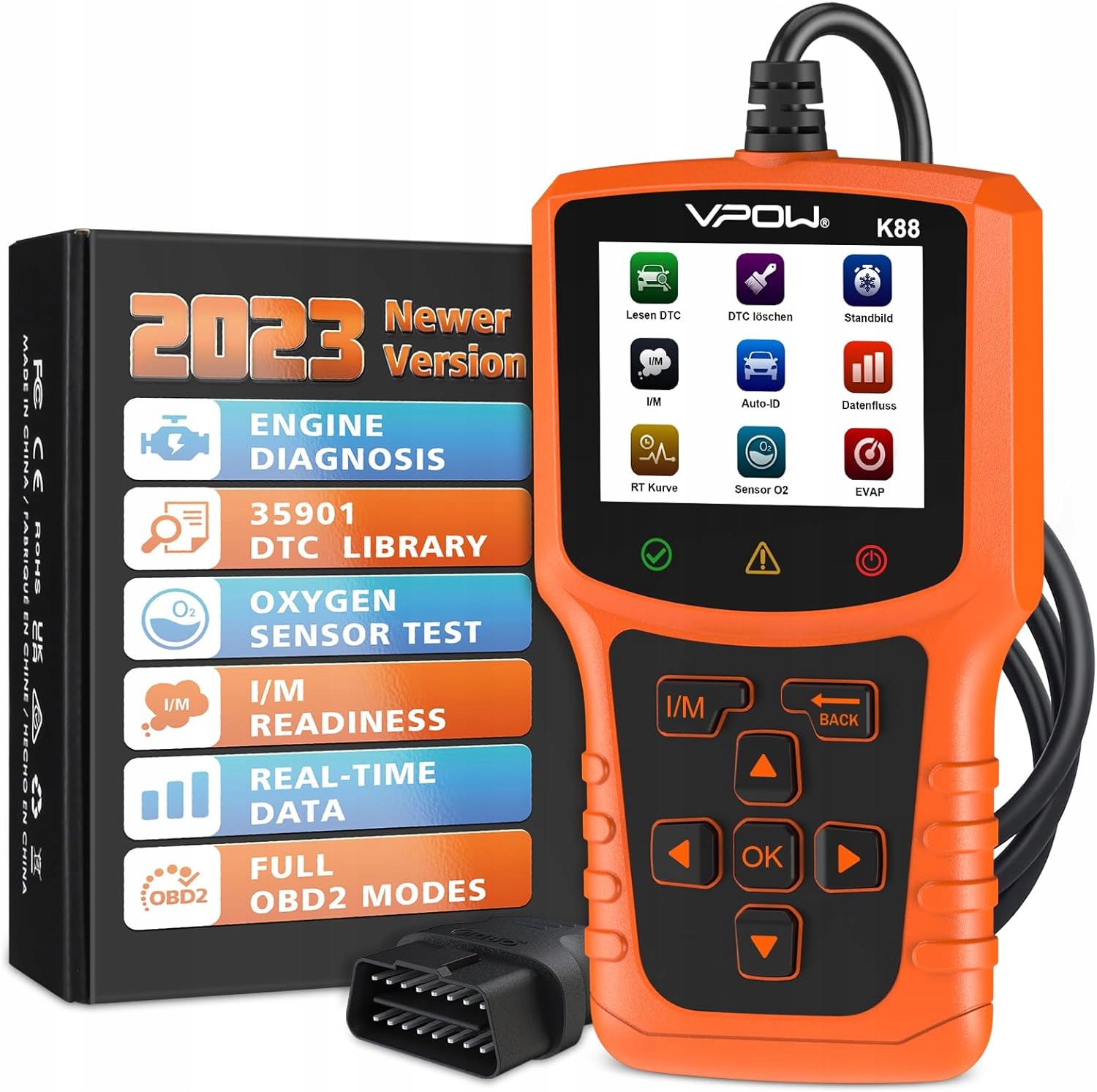 Diagnostyczny adapter samochodowy K88 OBD2 VPOW