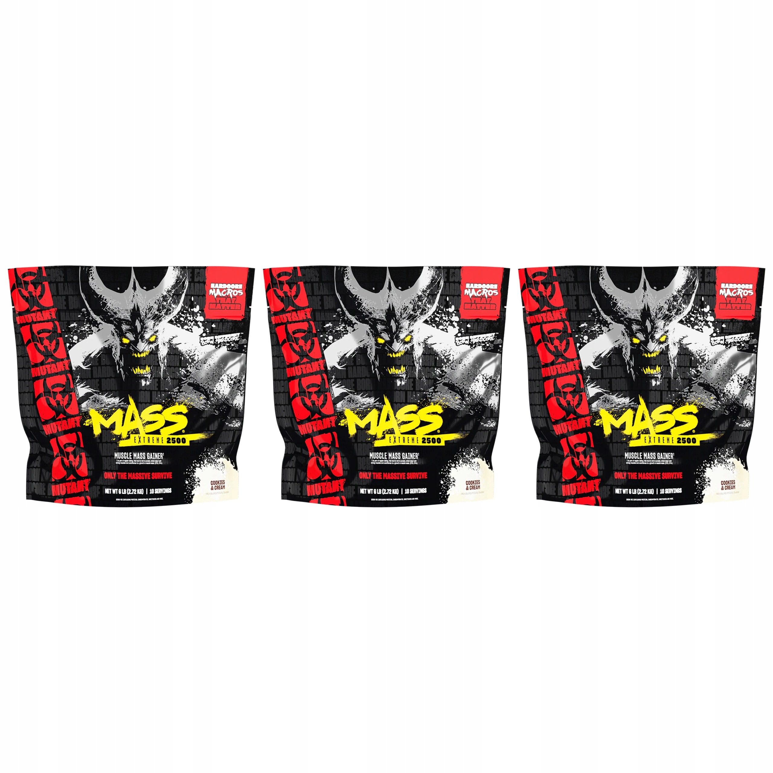 3x Gainer na hmotnost 1070 kcal 230 g sacharidů 30 g bílkoviny Pvl Mutant Mass