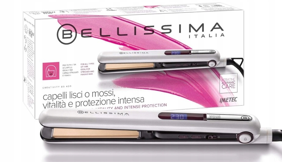 Prostownica do Włosów Bellissima Ceramiczno-Keratynowa Powłoka 230°C LCD