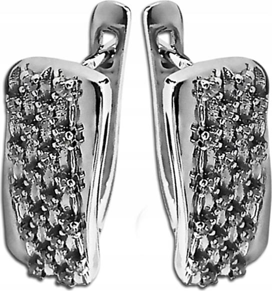 Stříbrné náušnice 925, plechy zdobené zirkony, anglický bigel, dámské