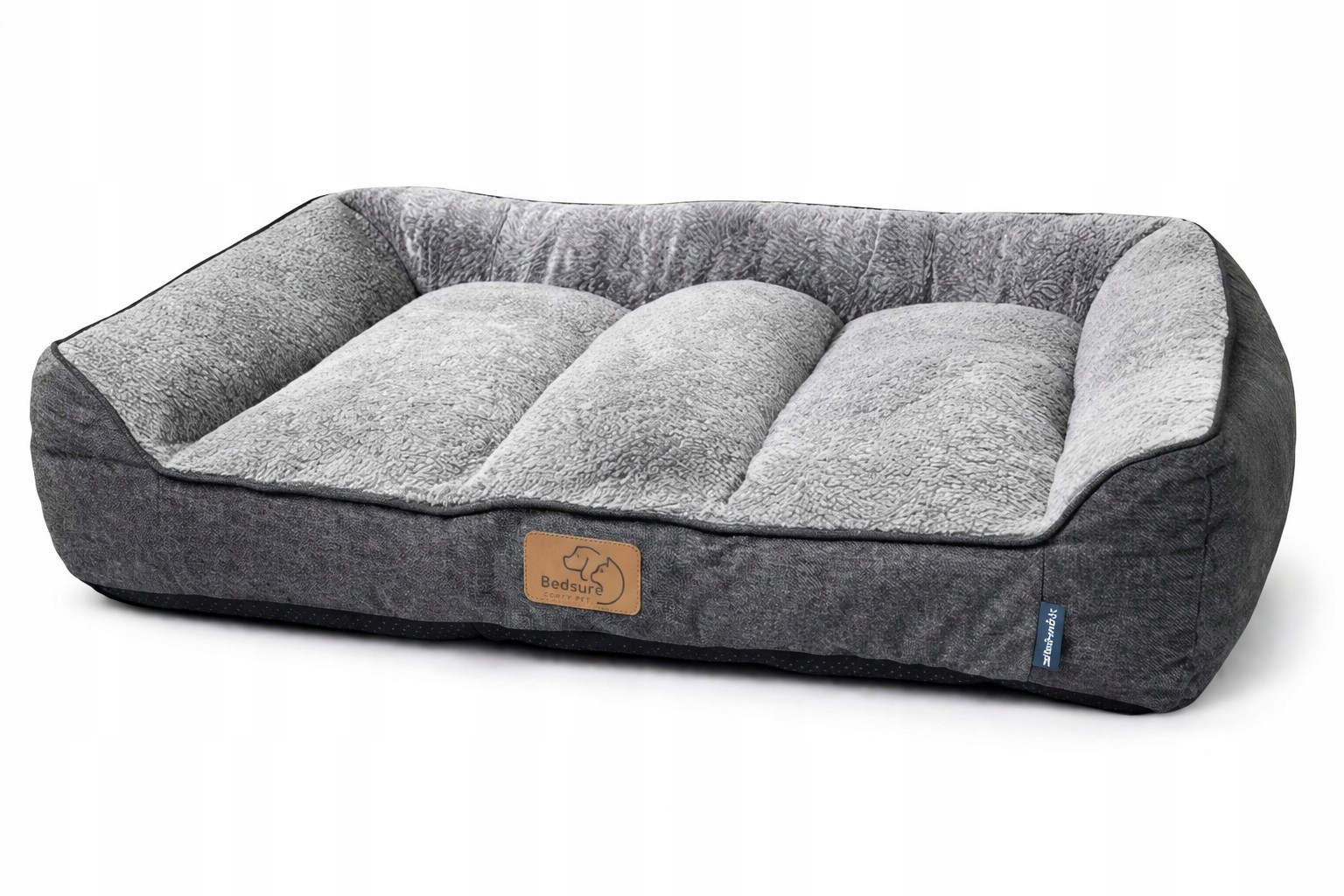 Legowisko ortopedyczne dla psa Bedsure 100x60 szare miękkie antypoślizgowe