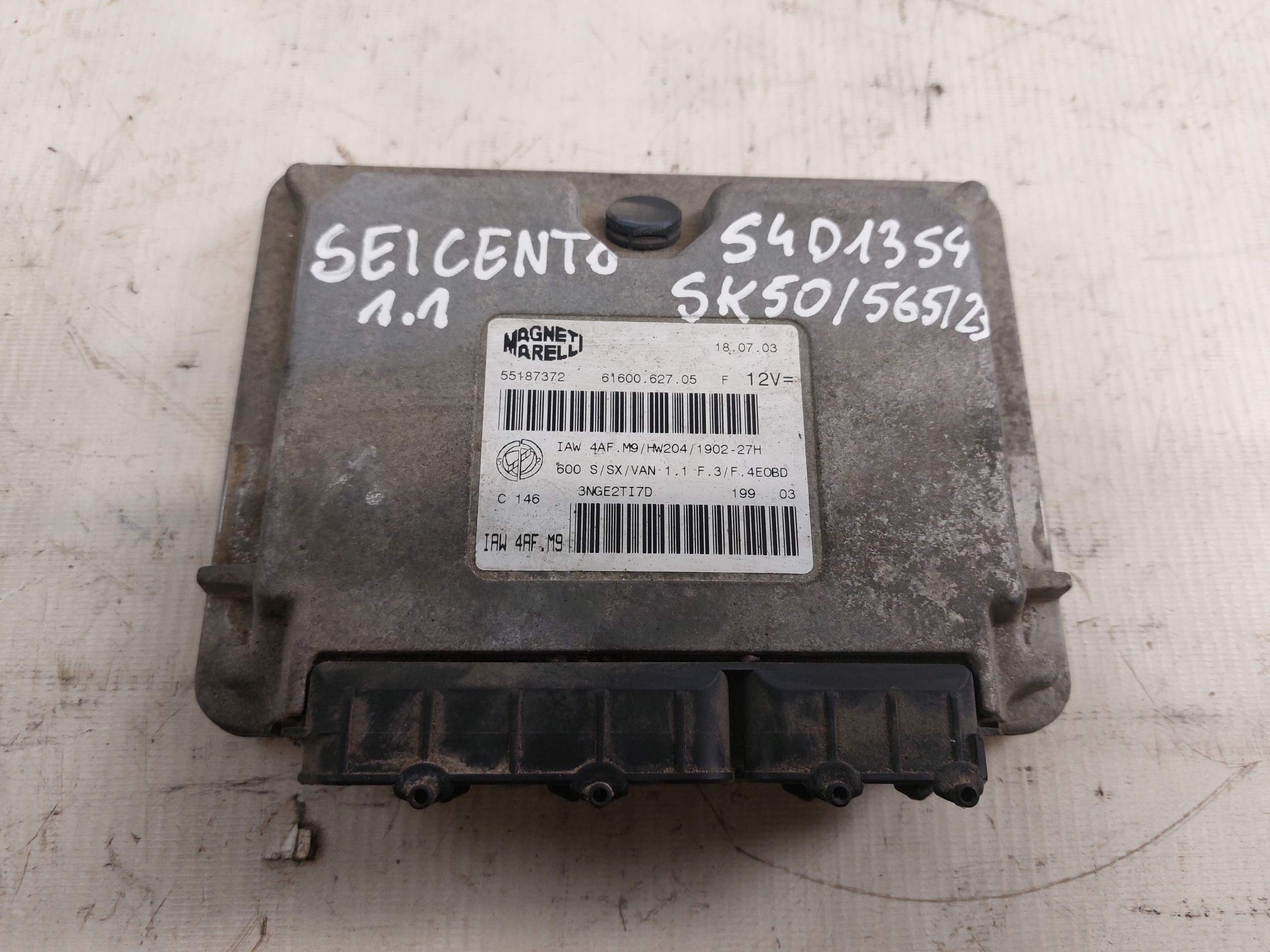 centralina computer FIAT SEICENTO 1.1 55187372
