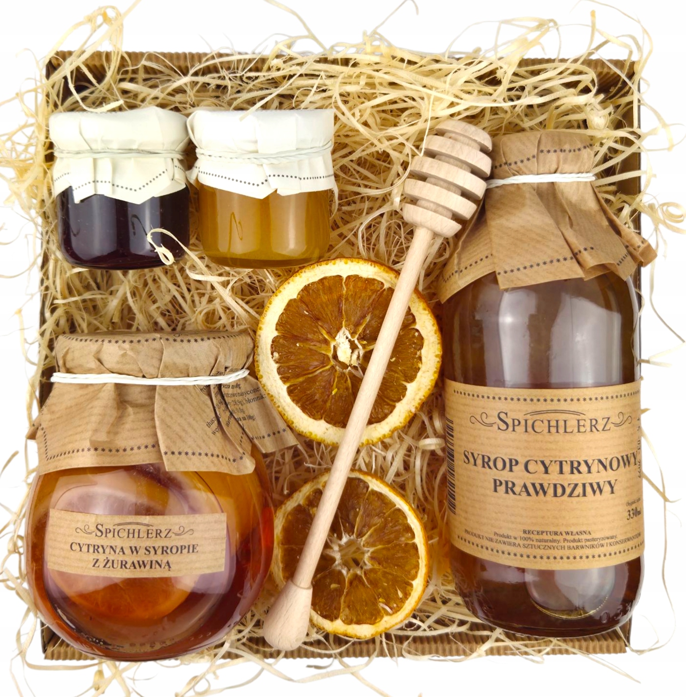 Levně Koš Pro Maminku Tatínka Dárek Zavařenina Sirup Citron Pomeranč Naběrač Box