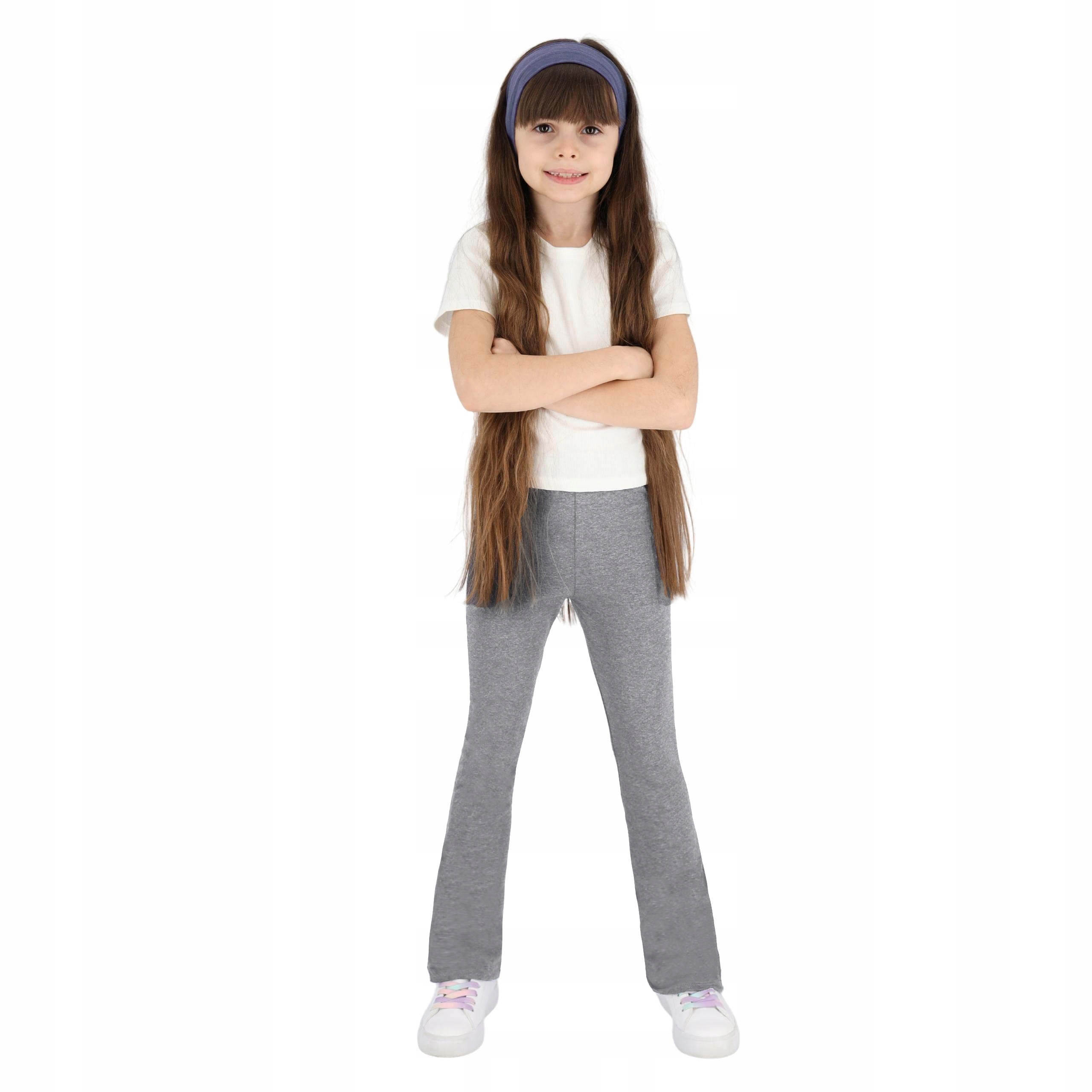 SPODNIE DZWONY DZIEWCZĘCE DRESY BAWEŁNIANE 140 Marka Inna marka