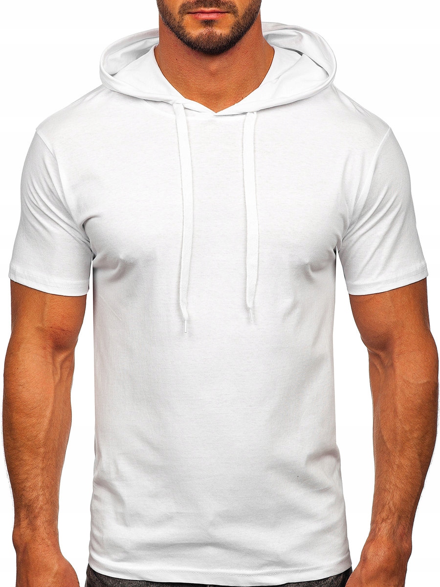 

T-shirt Męski Z Kapturem Biały 14513 Rozmiar_l