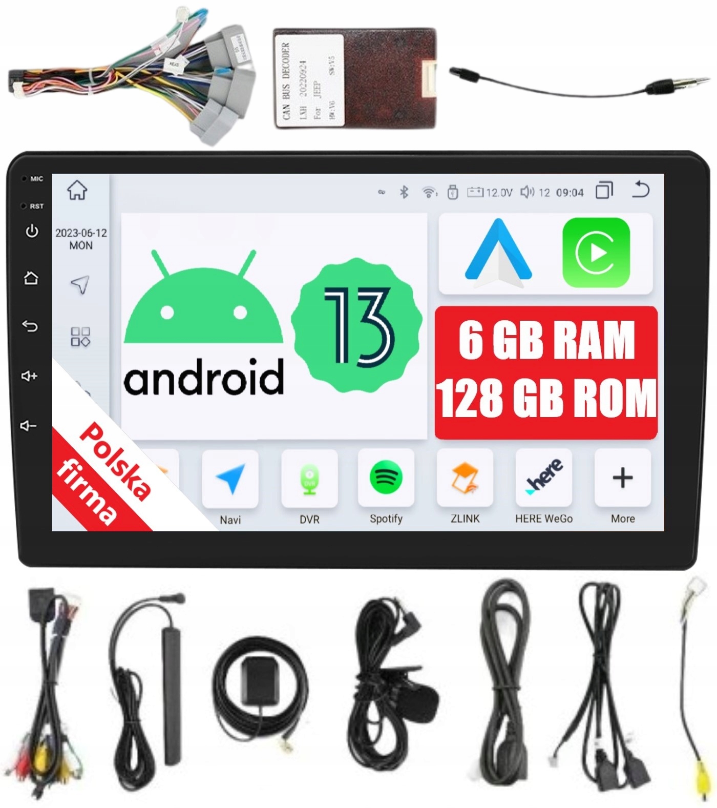 Rádio 2DIN Navigácia Android Chrysler Sebring 300C 6/128 Gb Dsp Carplay Lte