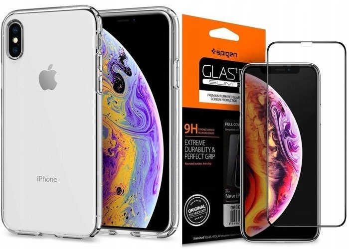 

Etui + Szkło Spigen Liquid Crystal do iPHONE X Xs