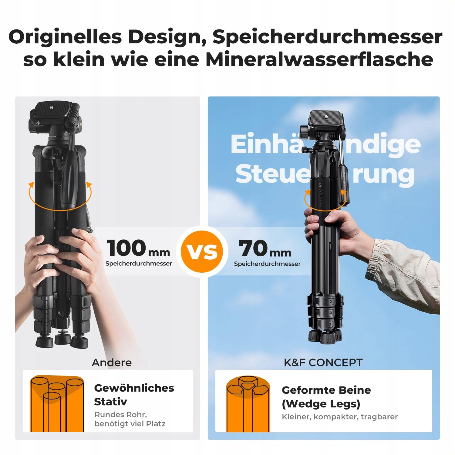 K&F CONCEPT Lekki Statyw 172cm Do Aparatów i Smartfonów Z Torbą — miniatura 2