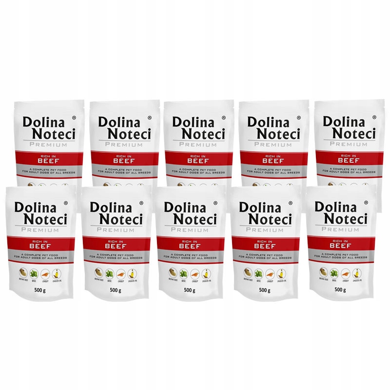 Levně Dolina Noteci Premium Vlhké krmivo pro psy Hovězí maso sáček 10 x 500 g