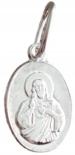 Łańcuszek srebrny komunijny / chrzest + medalik Długość całkowita 55 cm