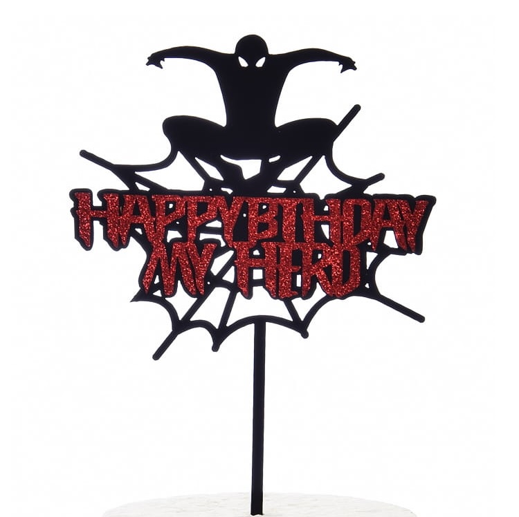 

Topper akrylowy Happy Birthday My Hero Spiderman