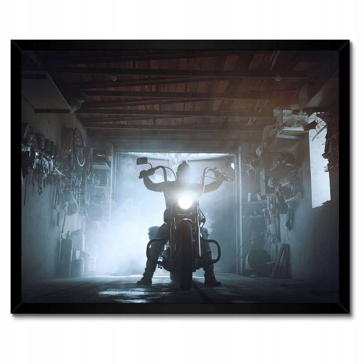 Plakáty v rámu 50x40 V garáži motorkáře