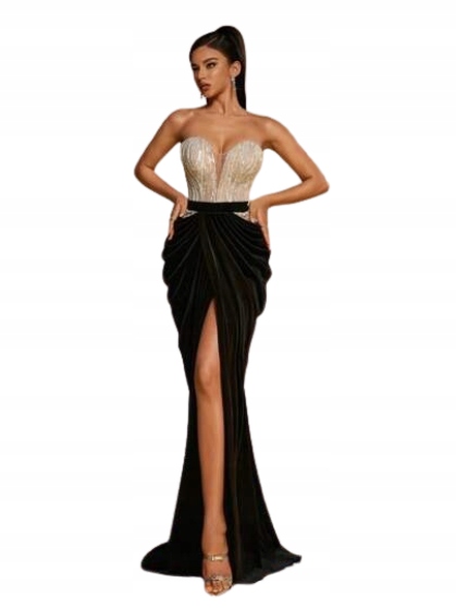 Shein Večerní Dlouhé Šaty S Ozdobami 38 1JF