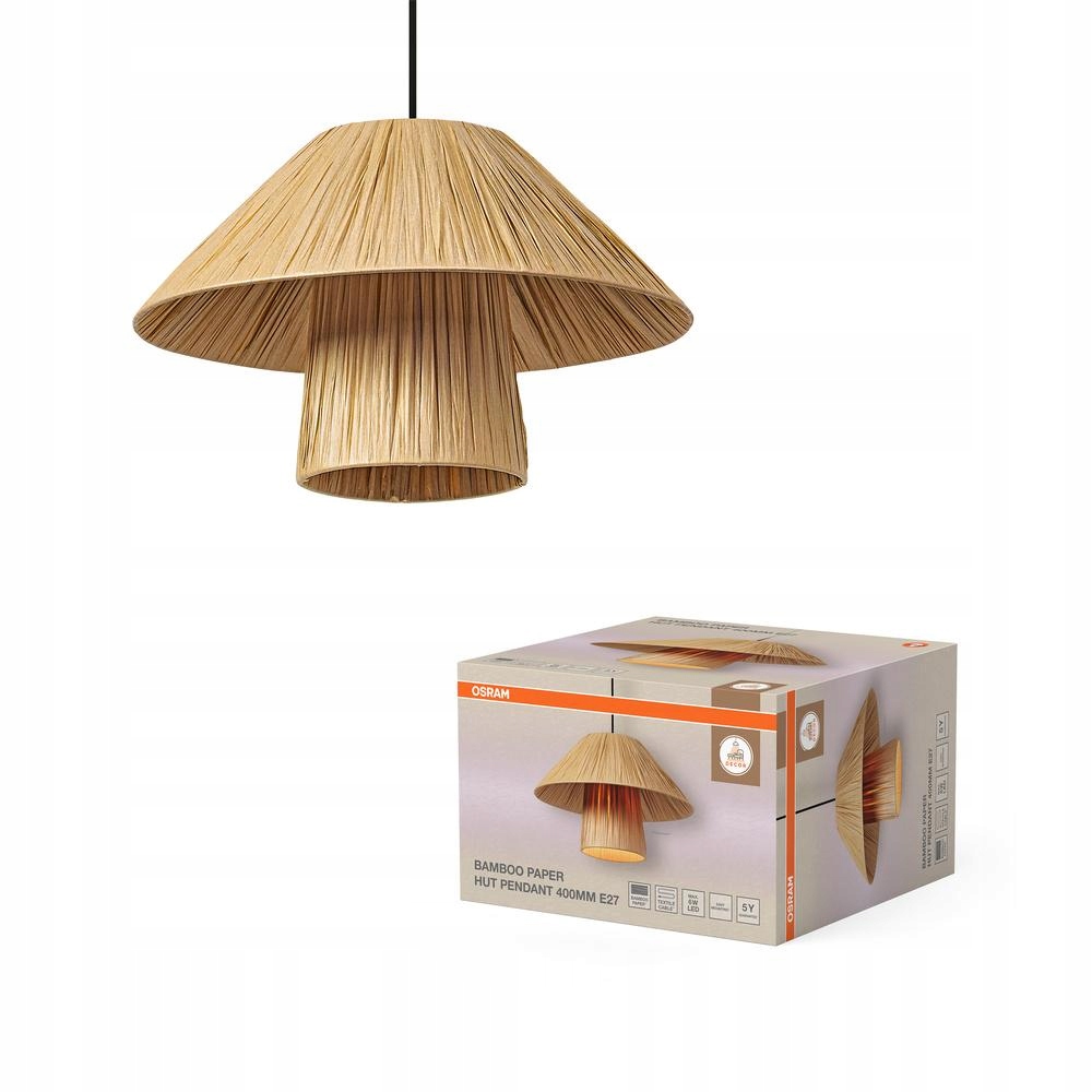 Lampa Stropné závesné svietidlo E27 Dekoratívne Bambus Hnedý Dekor Osram