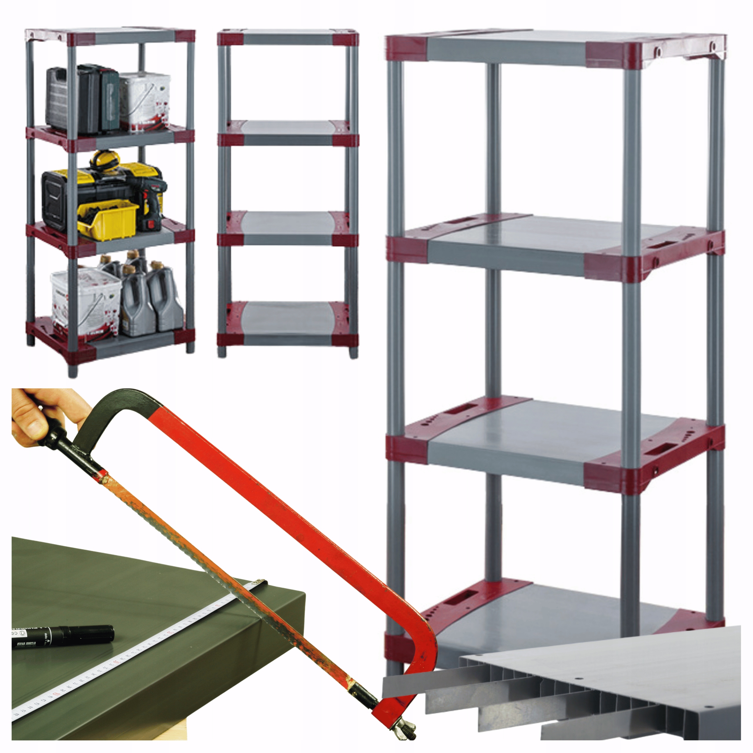 Plastový regál Vystužený plastový regál 138x80x46 cm 97% Recyklácia Eco