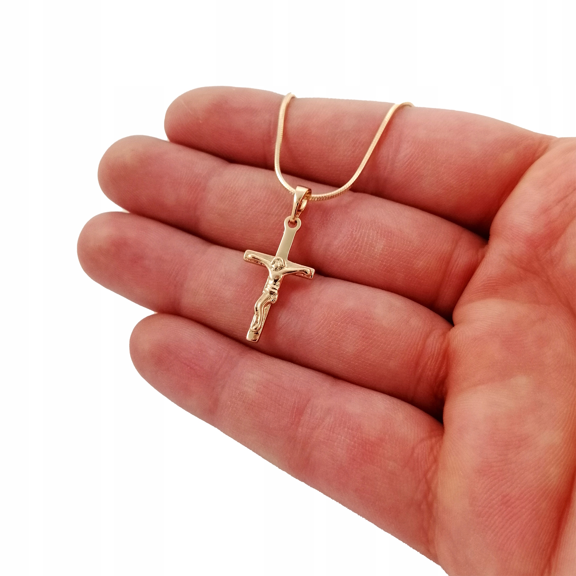 ZŁOTY ŁAŃCUSZEK 60CM DELIKATNY KRZYŻYK 18K PREZENT Długość całkowita 60 cm