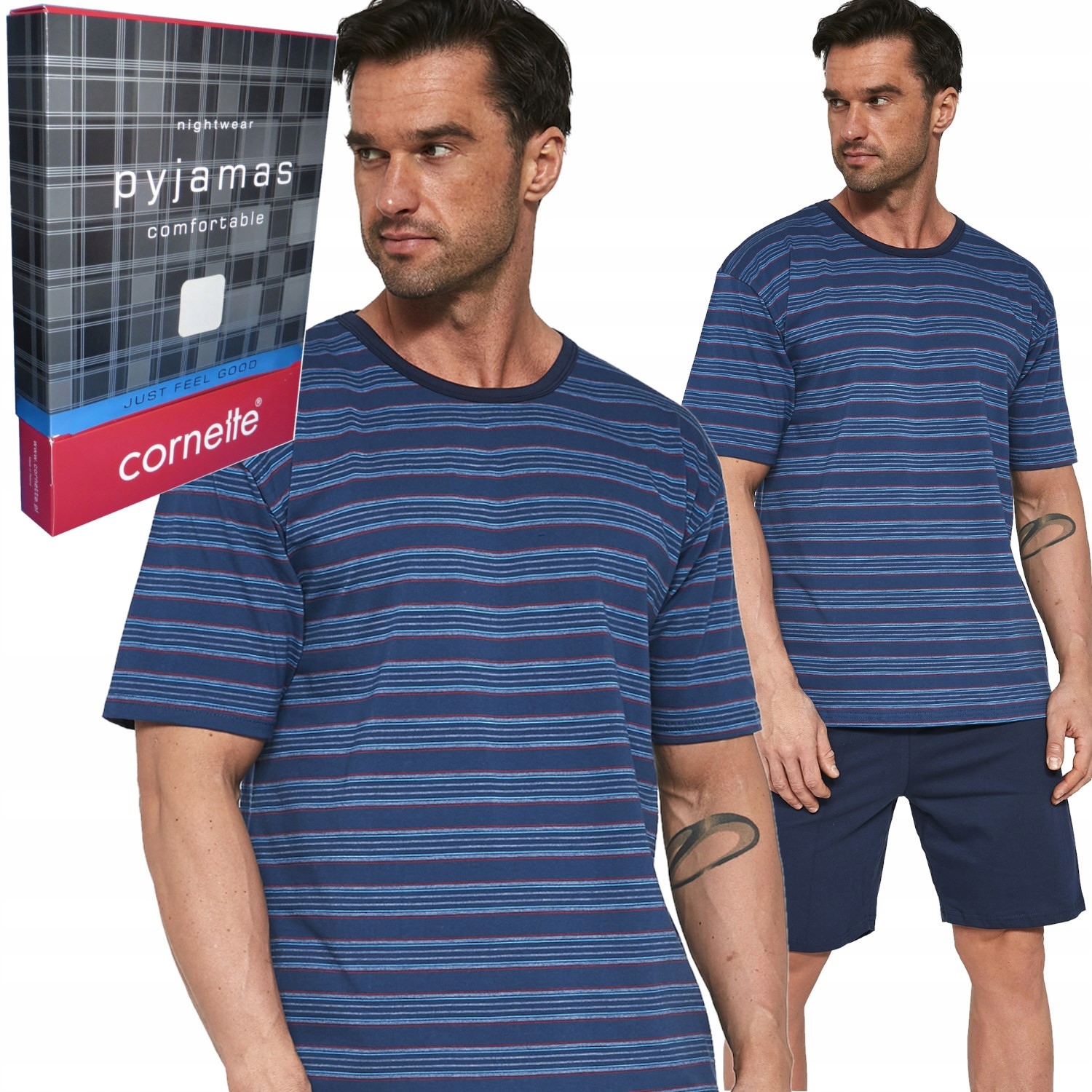 

Cornette piżama męska Various 338/19 paski jeans