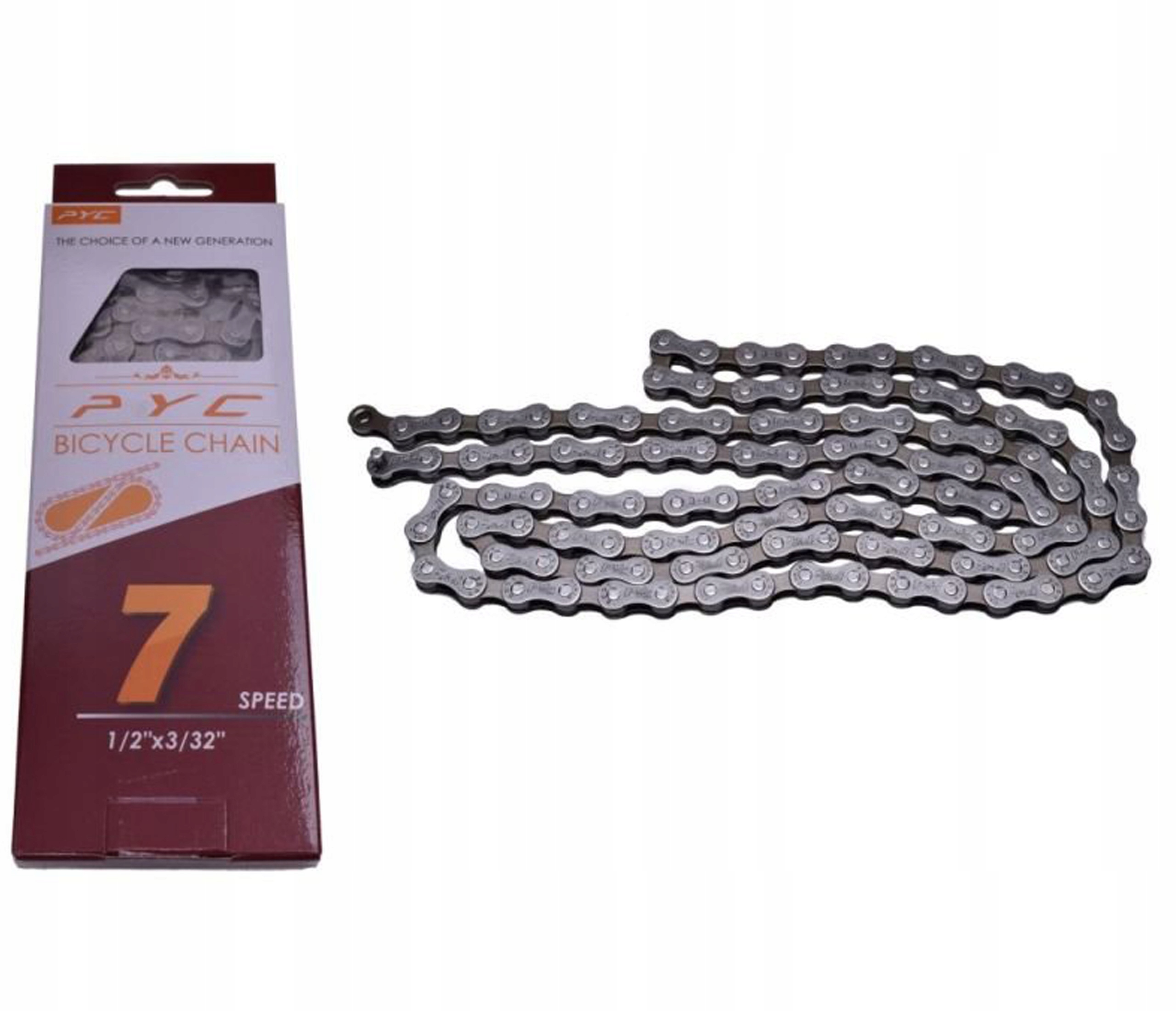 

Łańcuch Rowerowy 7 Rzędowy 1/2x 3/32 116L P7003