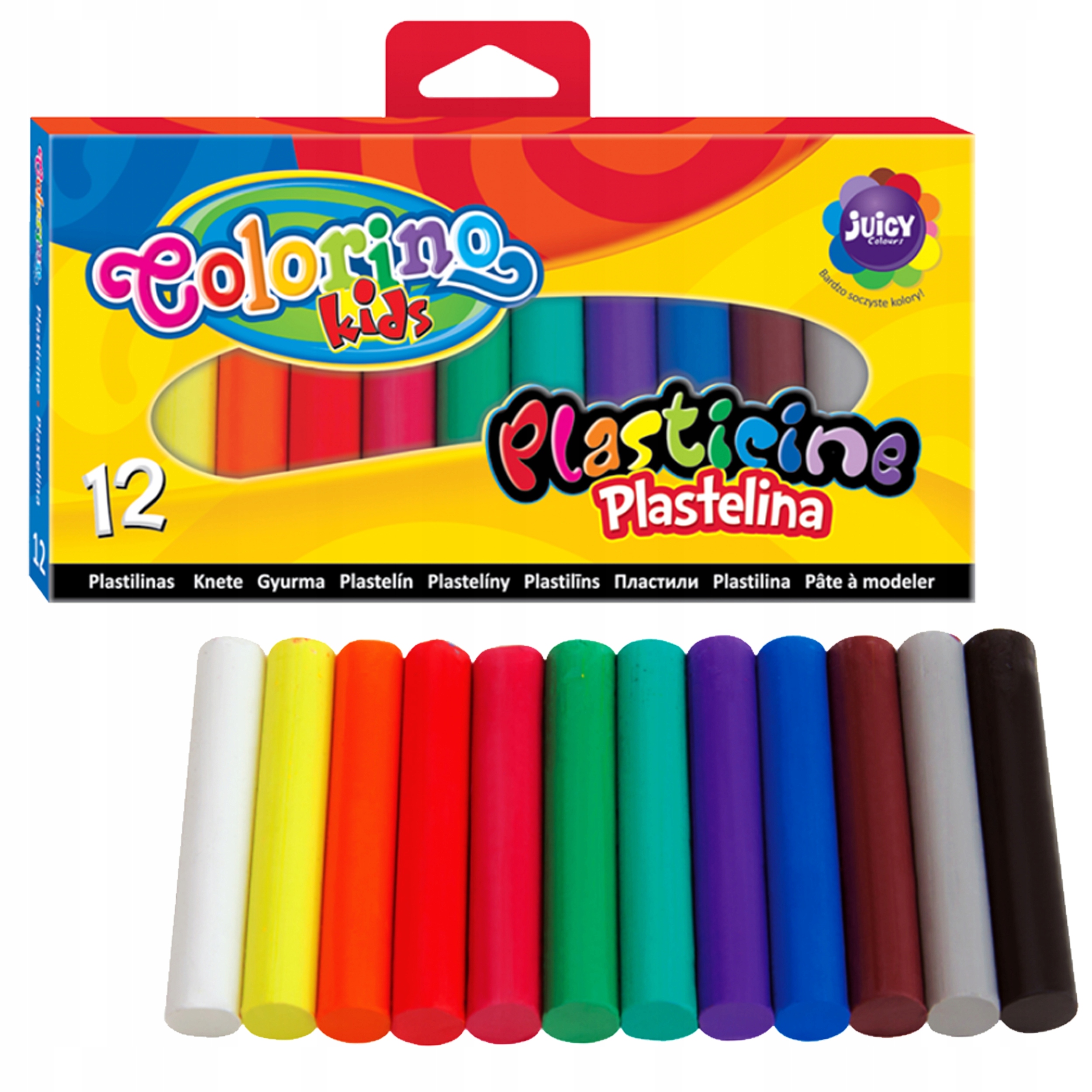 PLASTELINA SZKOLNA OKRĄGŁA 12 KOLORÓW COLORINO
