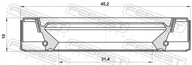 USZCZELNIACZ WAŁU NAPĘDOWEGO NISSAN PATHFINDER ROGUE X-TRAIL T32 Numer katalogowy części 95GEY-33451010X