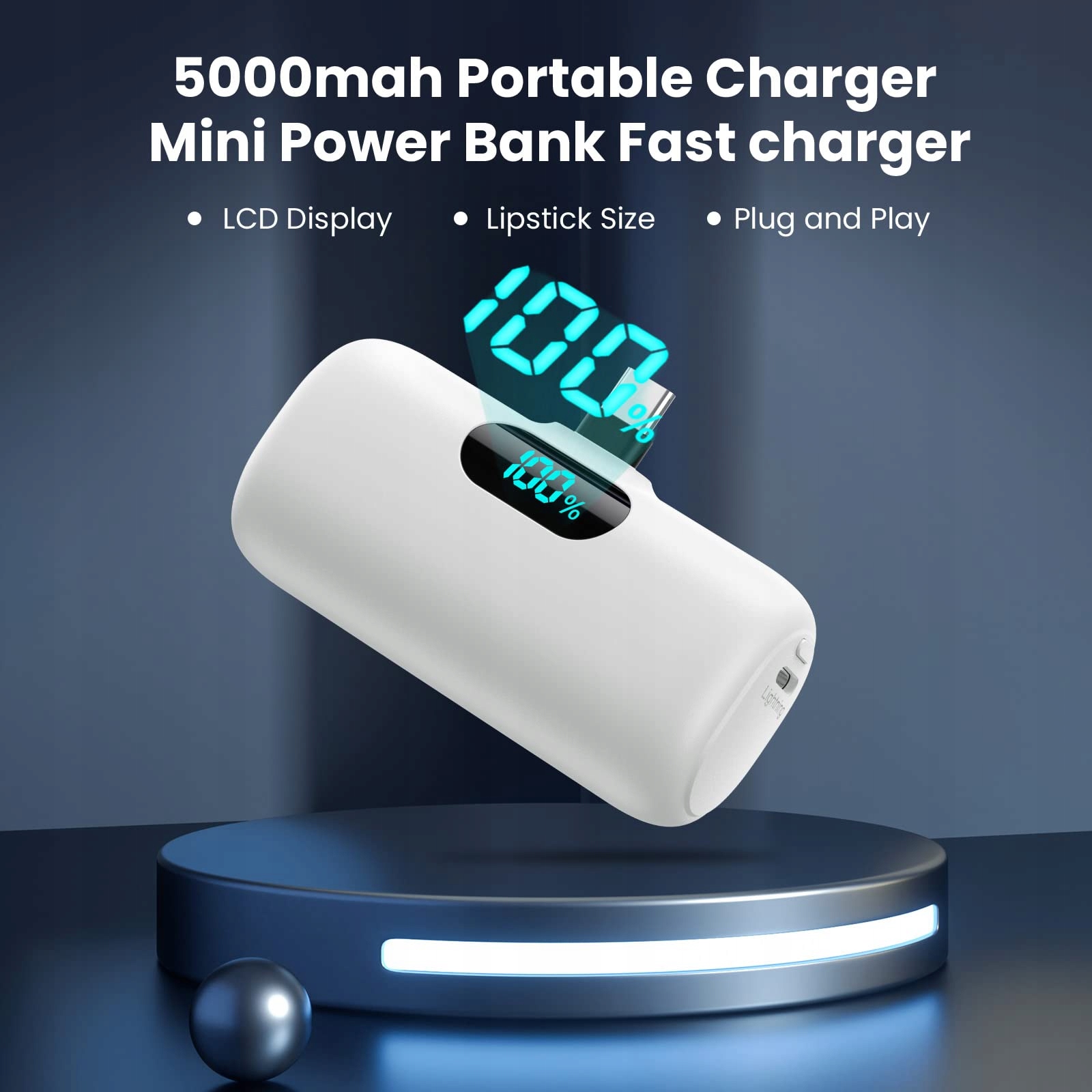 FEOB Power Bank USB C 5000mAh Szybkie Ładowanie LCD Kompatybilny Samsung — miniatura 6