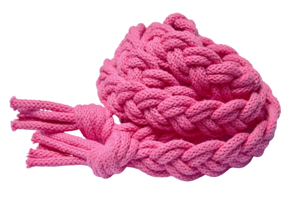 

Pasek ze sznurka boho warkocz róż 150 cm