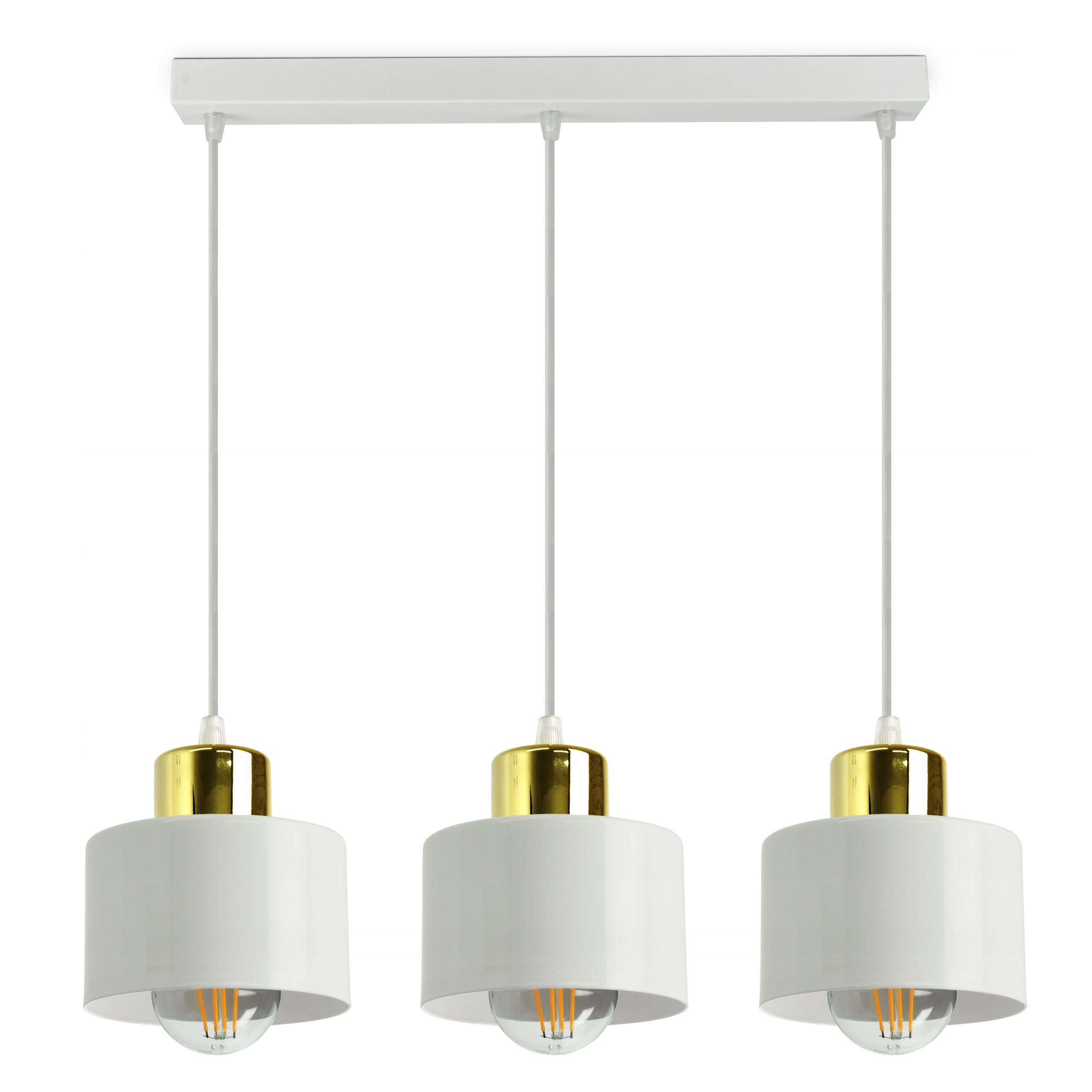 

Lampa Sufitowa Żyrandol Biała Złota Roller BZ3 Led