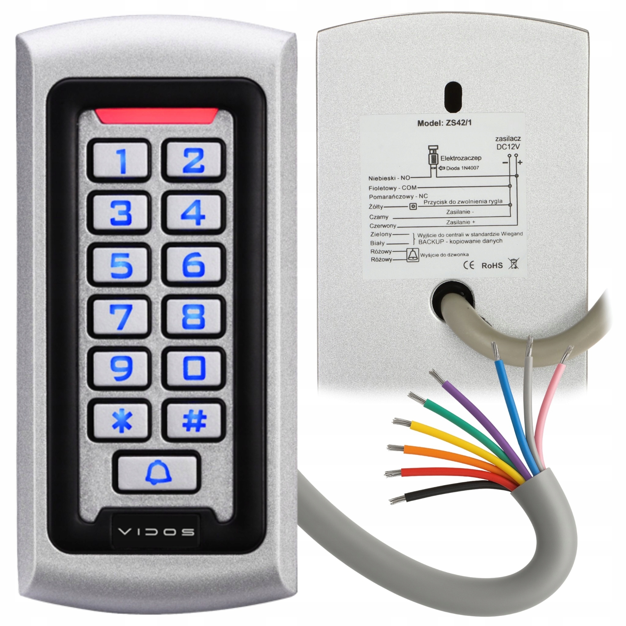 Wandaloodporny zamek szyfrowy ZS42 z czytnikiem kart zbliżeniowych Rfid