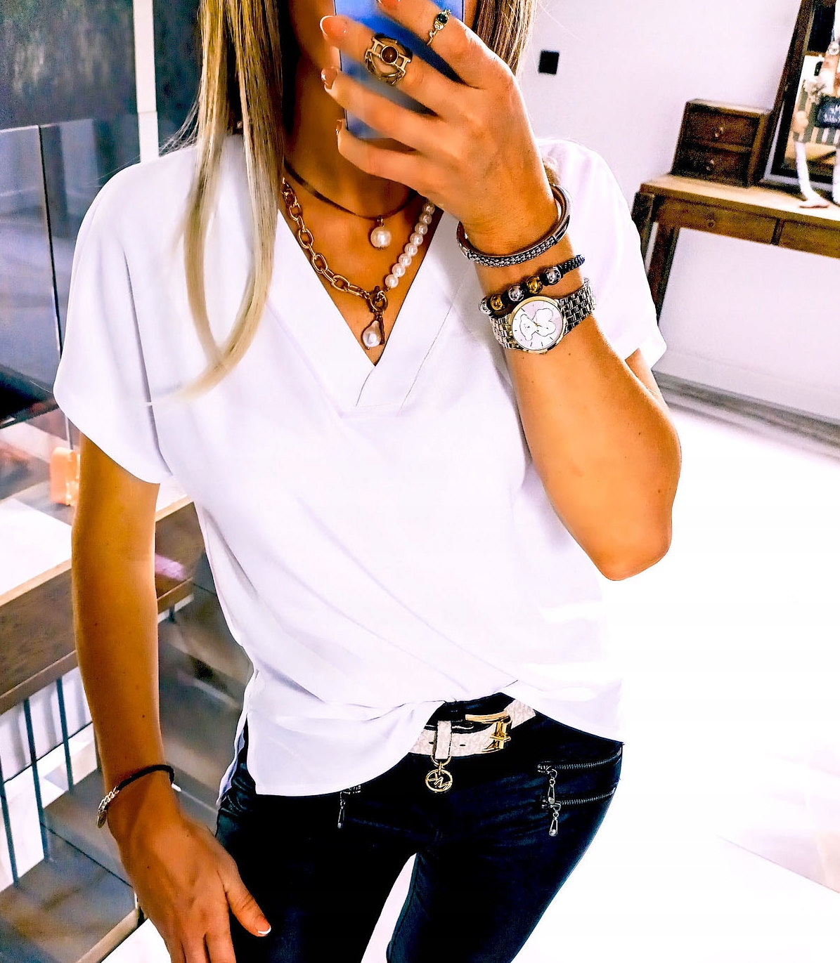 . BIAŁA BLUZKA ELEGANCKA DUŻE ROZMIARY PLUS SIZE 44 Rozmiar XXL