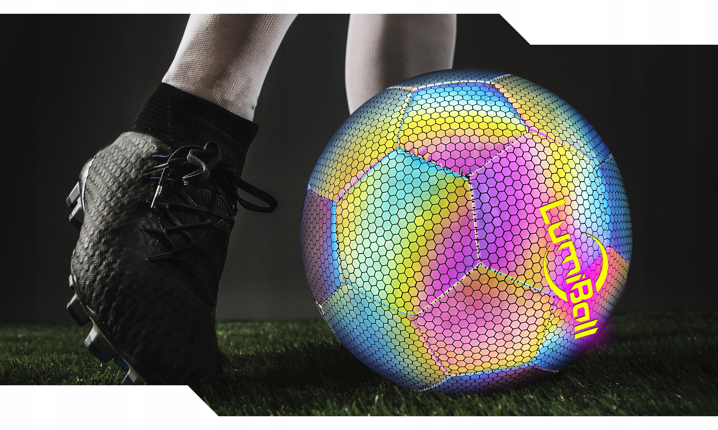 PIŁKA NOŻNA ŚWIECĄCA ODBLASKOWA LUMIBALL DO NOGI ROZMIAR 5 HOLOGRAFICZNA Rozmiar 5