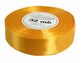 Wstążka satynowa 25mm 32m 8013 Ciemnożółta