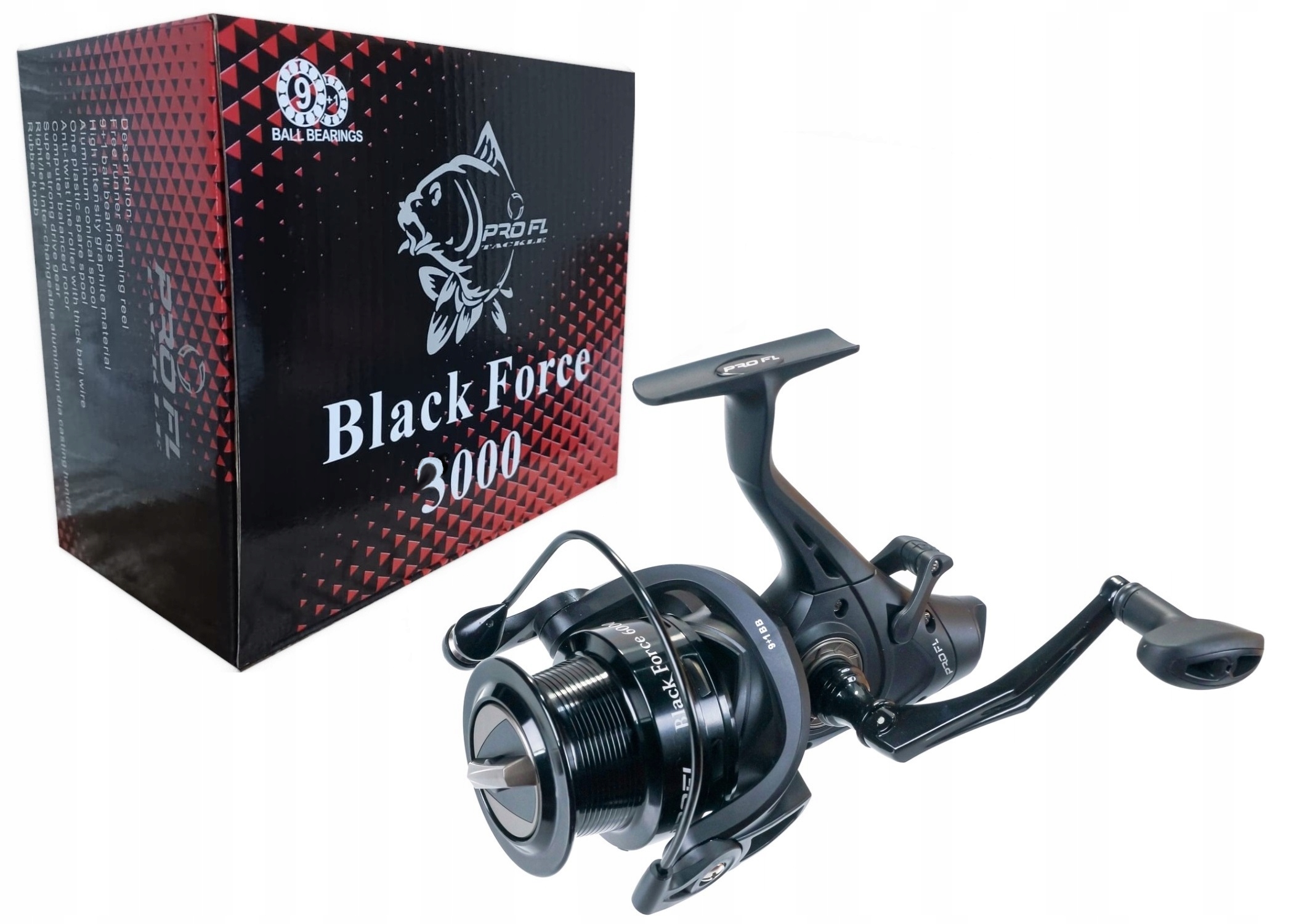 Kołowrotek Karpiowy Fl Black Force 3000 wolny bieg Method Feeder Carp