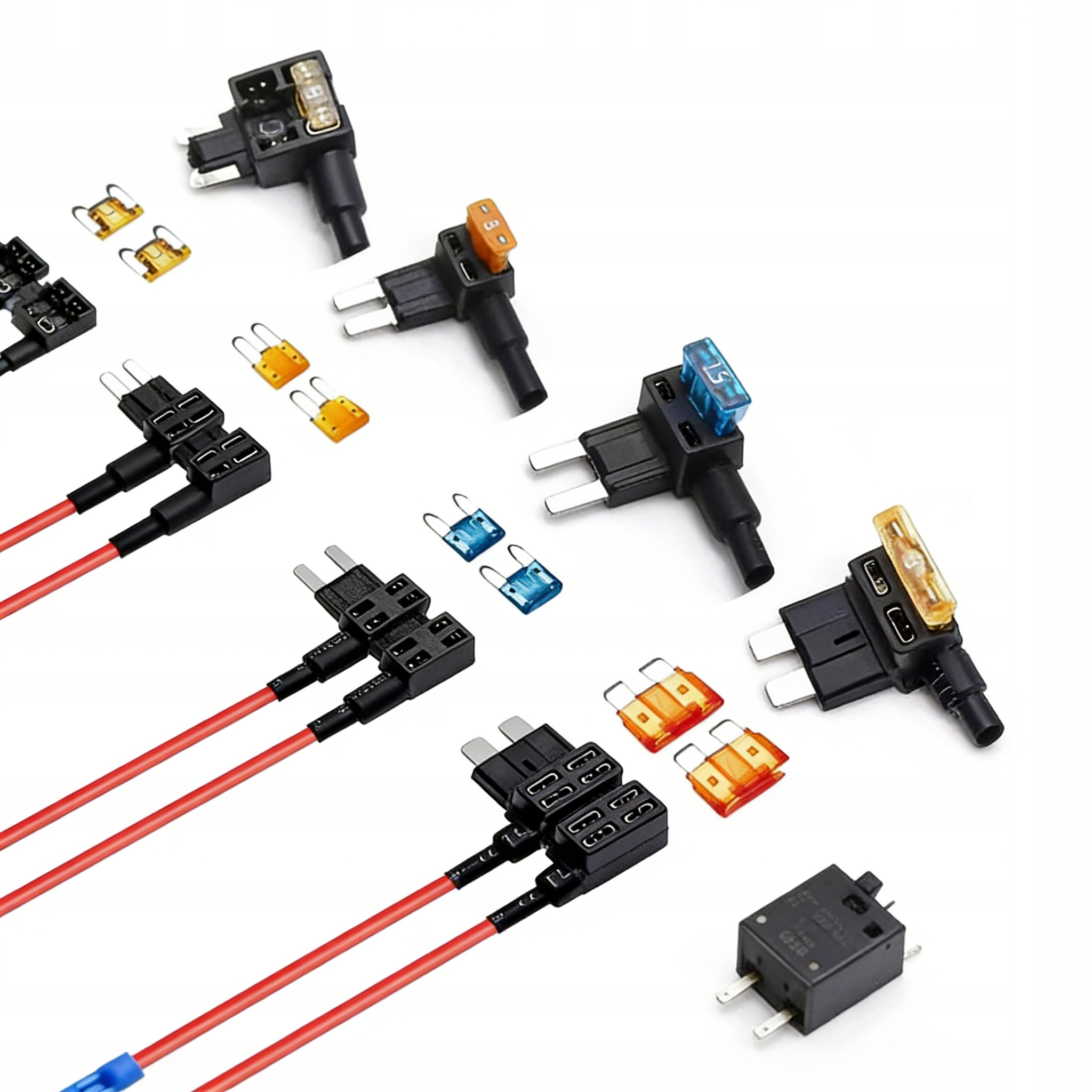 8Szt Adapterów Bezpiecznikowych 4 Typy Standard Mini Micro2 Do Aut Łodzi