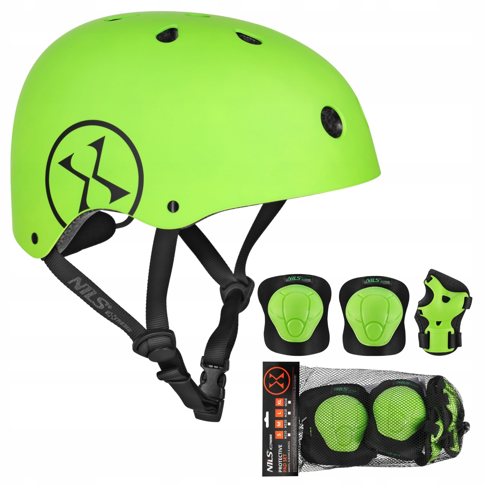 Helma na kolečkové brusle Koloběžku Nastavitelný Ořech 55-58 cm chrániče M