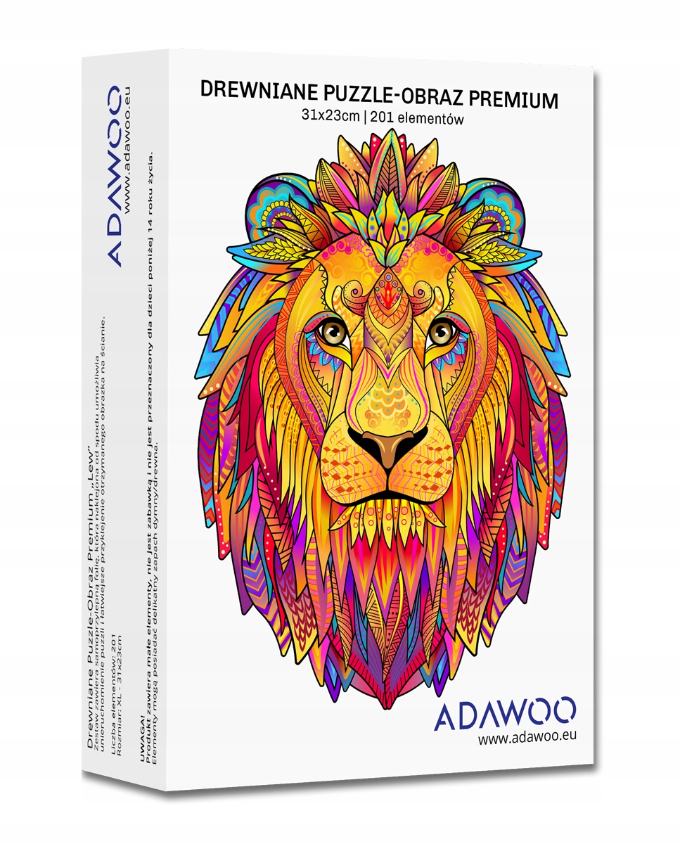 Puzzle Drewniane Premium 3D Układanka dla dorosłych Lew XL Zwierzęta Czas rozgrywki Dłuższy niż 2 godziny