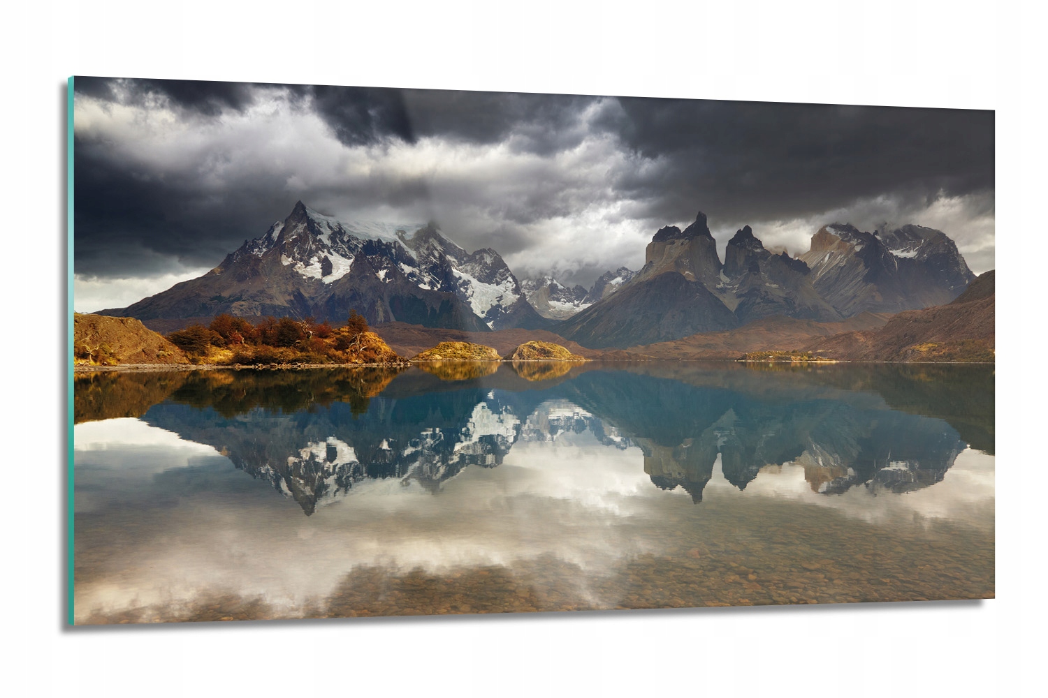 dekor Hory jazero mraky lacobel 120x60 na stenu