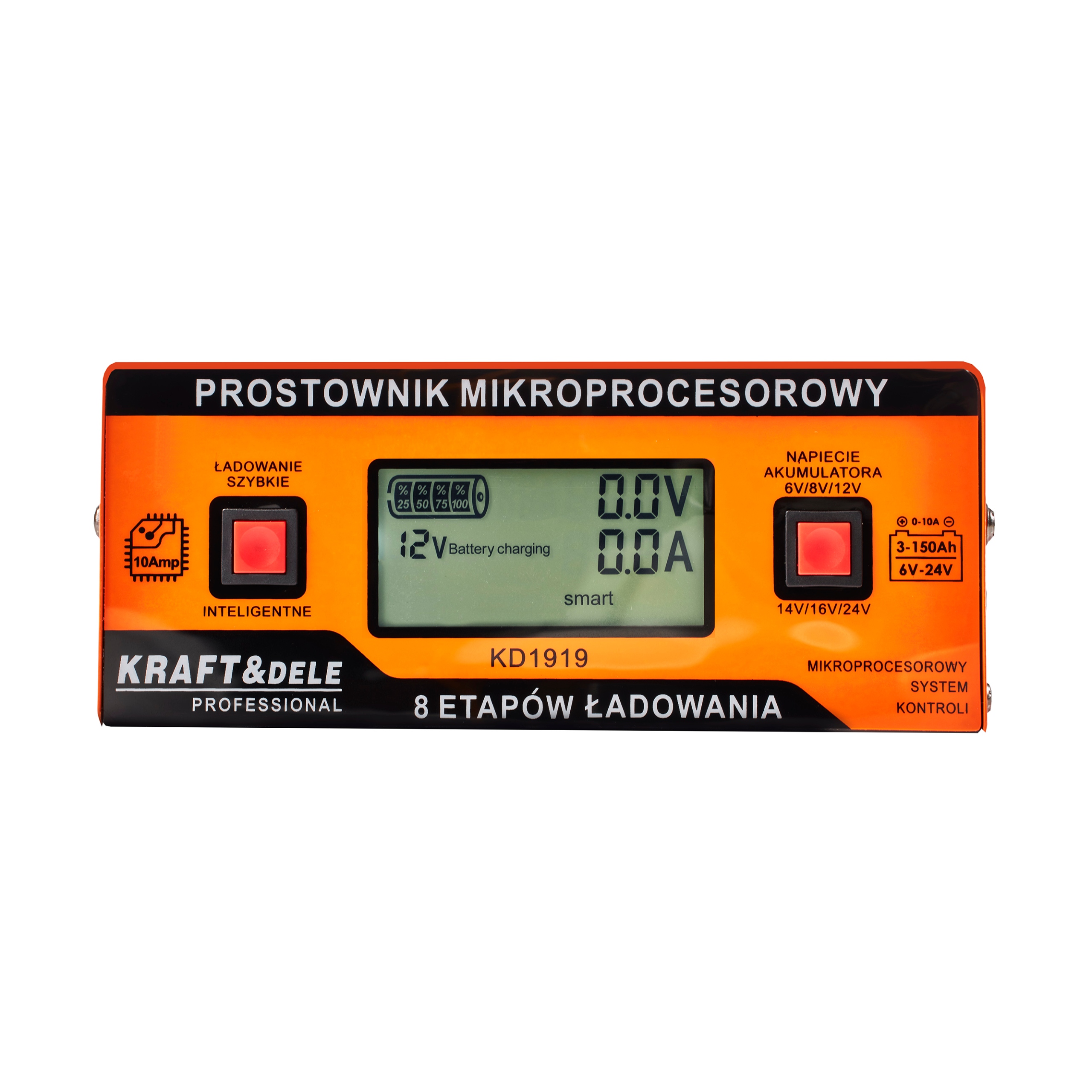 PROSTOWNIK MIKROPROCESOROWY AKUMULATOROWY ŁADOWARKA 10AMP 6/8/12/14/16/24V EAN (GTIN) 5903175338006