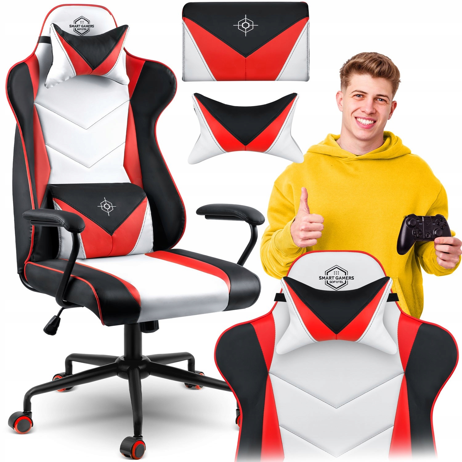 Herní Křeslo Pro Hráče Otočné K Počítači Ergonomické, Pohodlné Nové Provedení