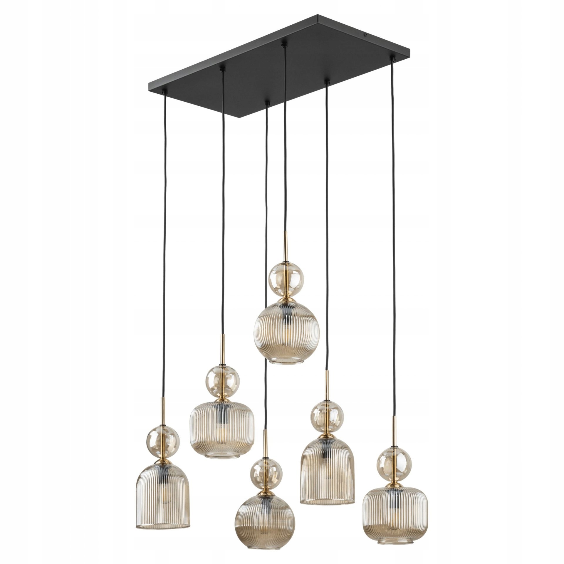 Luster Závesná lampa čierna E14 Stropné Svietidlo 65 cm Kov do jedálne Tk Lighting