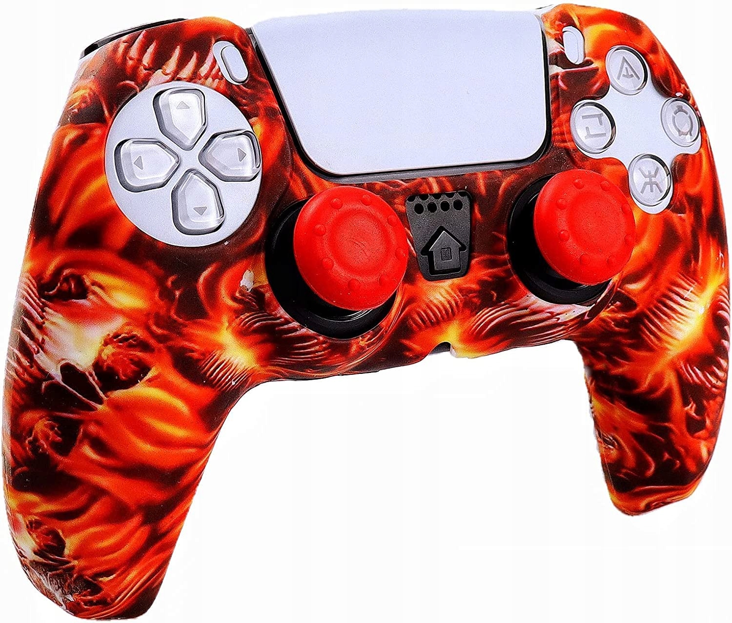 Osłona Sylikon Silikonowe Etui Pokrowiec Nakładka pada PS5 Skull Fire