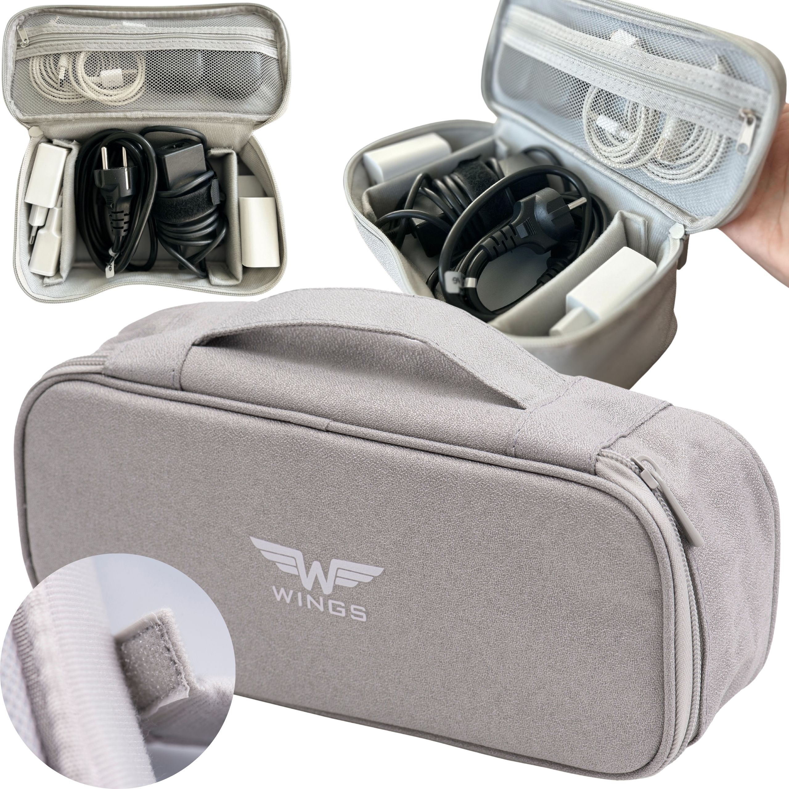 Organizer Podróżny na Kable ładowarki powerbanki Pokrowiec etui Torba Wings